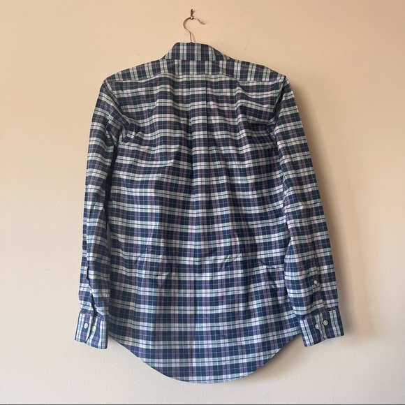 Brooks Brothers Regent Plaid Button Up Shirt Size Blue Size Medium Non Iron - Picture 2 of 6